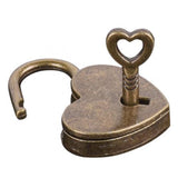 Antique Brass Love Lock Padlock & Key