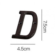Cast Iron Metal DIY House Doorplate Letter Symbol Door Decoration Home Decor