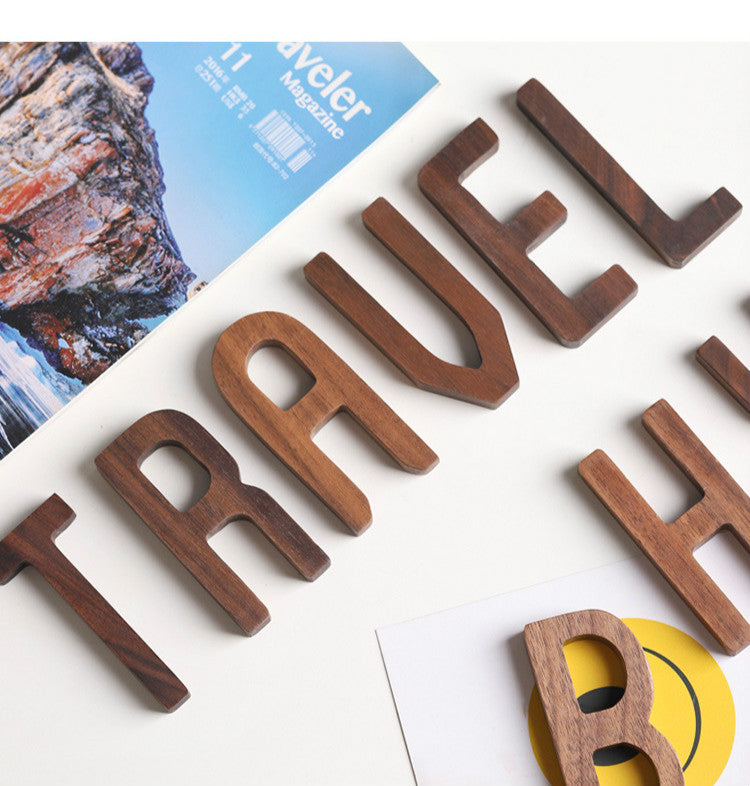 Nordic Style Black Walnut Decorative Letters Wooden Alphabet