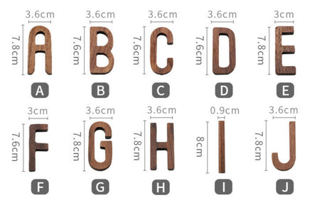 Nordic Style Black Walnut Decorative Letters Wooden Alphabet