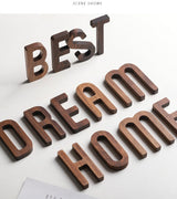 Nordic Style Black Walnut Decorative Letters Wooden Alphabet