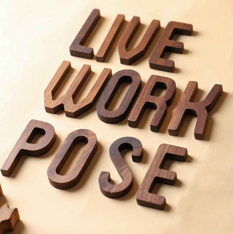 Nordic Style Black Walnut Decorative Letters Wooden Alphabet