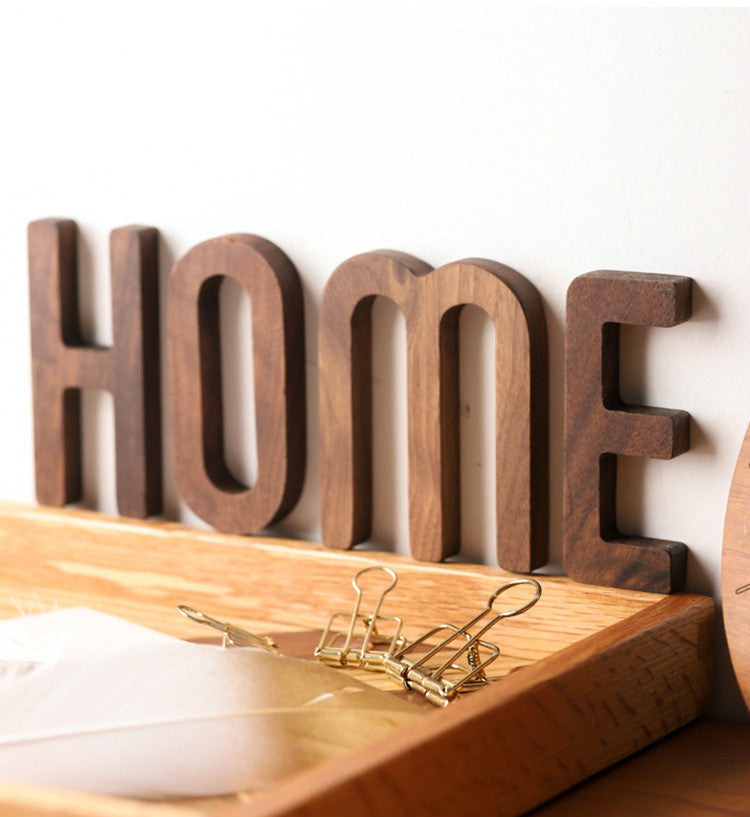 Nordic Style Black Walnut Decorative Letters Wooden Alphabet