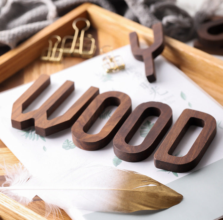 Nordic Style Black Walnut Decorative Letters Wooden Alphabet