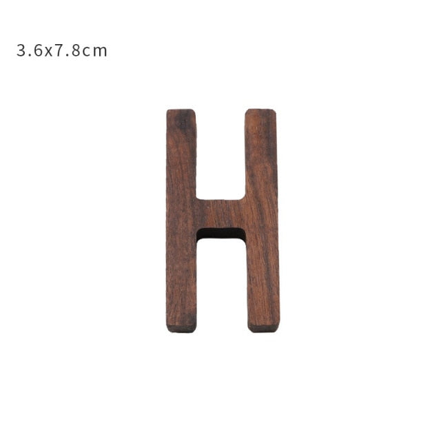 Nordic Style Black Walnut Decorative Letters Wooden Alphabet