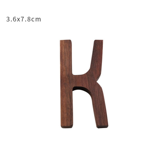 Nordic Style Black Walnut Decorative Letters Wooden Alphabet