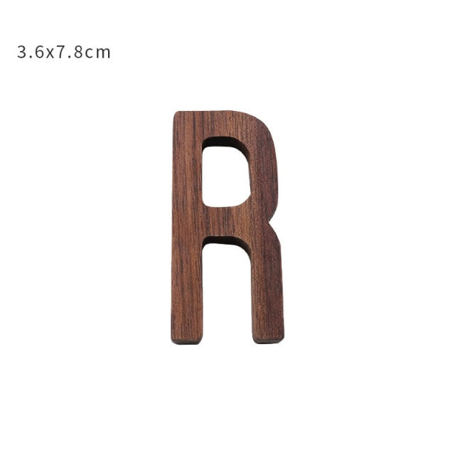 Nordic Style Black Walnut Decorative Letters Wooden Alphabet