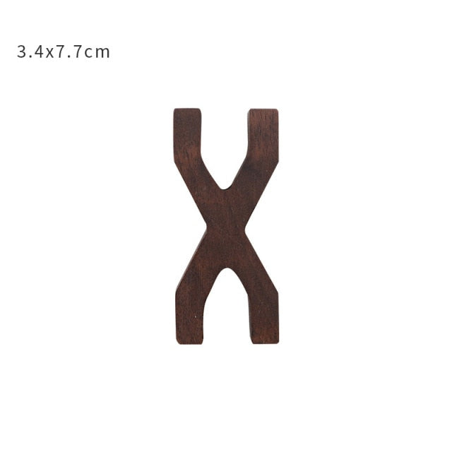 Nordic Style Black Walnut Decorative Letters Wooden Alphabet