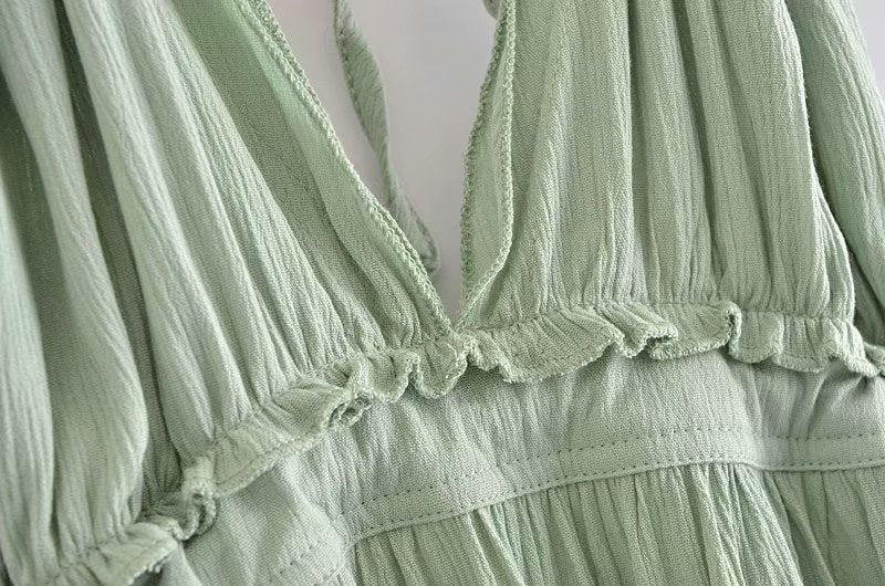 Spearmint Green Lace Cotton Mori Girl Mini Dress