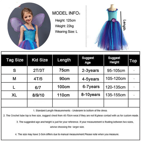 Peacock Fairy Girl Tutu Dress Kids Costume