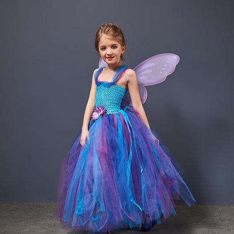 Peacock Fairy Girl Tutu Dress Kids Costume
