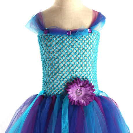 Peacock Fairy Girl Tutu Dress Kids Costume