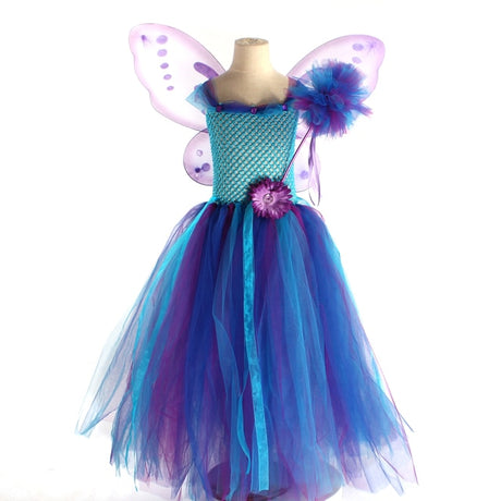 Peacock Fairy Girl Tutu Dress Kids Costume