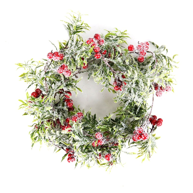 Christmas Wreath Berries Cones Artificial Vine Hanging Floral Foliage Garland Christmas Decorations