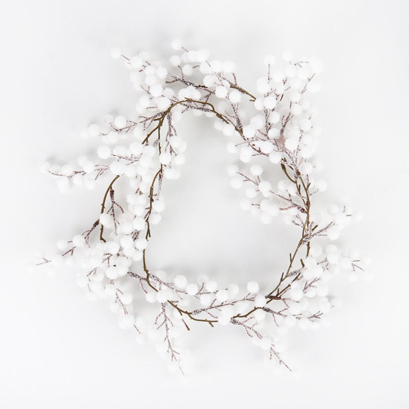 Christmas Wreath Berries Cones Artificial Vine Hanging Floral Foliage Garland Christmas Decorations