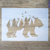 A4 A3 A2 Size DIY Craft Forest Bear Stencil