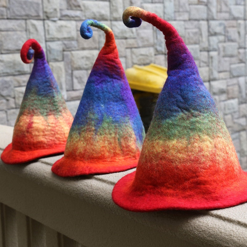 Rainbow Felt Witch Hat