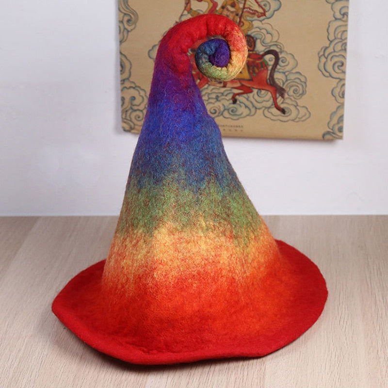 Rainbow Felt Witch Hat