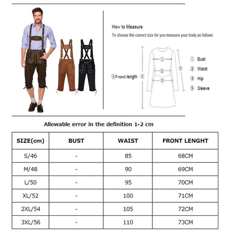 Oktoberfest Beerfest Hansel Costume Faux Leather Lederhosen
