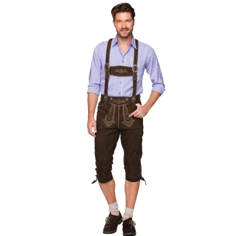Oktoberfest Beerfest Hansel Costume Faux Leather Lederhosen