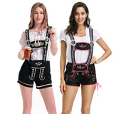 Bavarian Beer Girl Oktoberfest Lederhosen with Shirt Costumes Set
