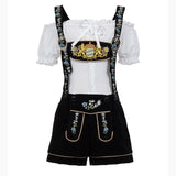 Bavarian Beer Girl Oktoberfest Lederhosen with Shirt Costumes Set