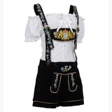 Bavarian Beer Girl Oktoberfest Lederhosen with Shirt Costumes Set
