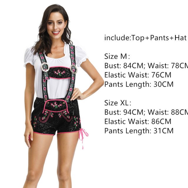 Bavarian Beer Girl Oktoberfest Lederhosen with Shirt Costumes Set