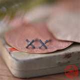 X Stud Earrings 925 Sterling Silver Cross
