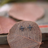 X Stud Earrings 925 Sterling Silver Cross