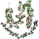 Christmas Wreath Berries Cones Artificial Vine Hanging Floral Foliage Garland Christmas Decorations