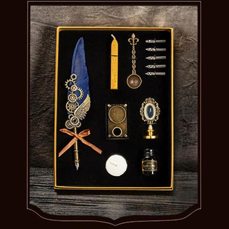 Steampunk Fountain Pen and Wax Seal Stamp Gift Set