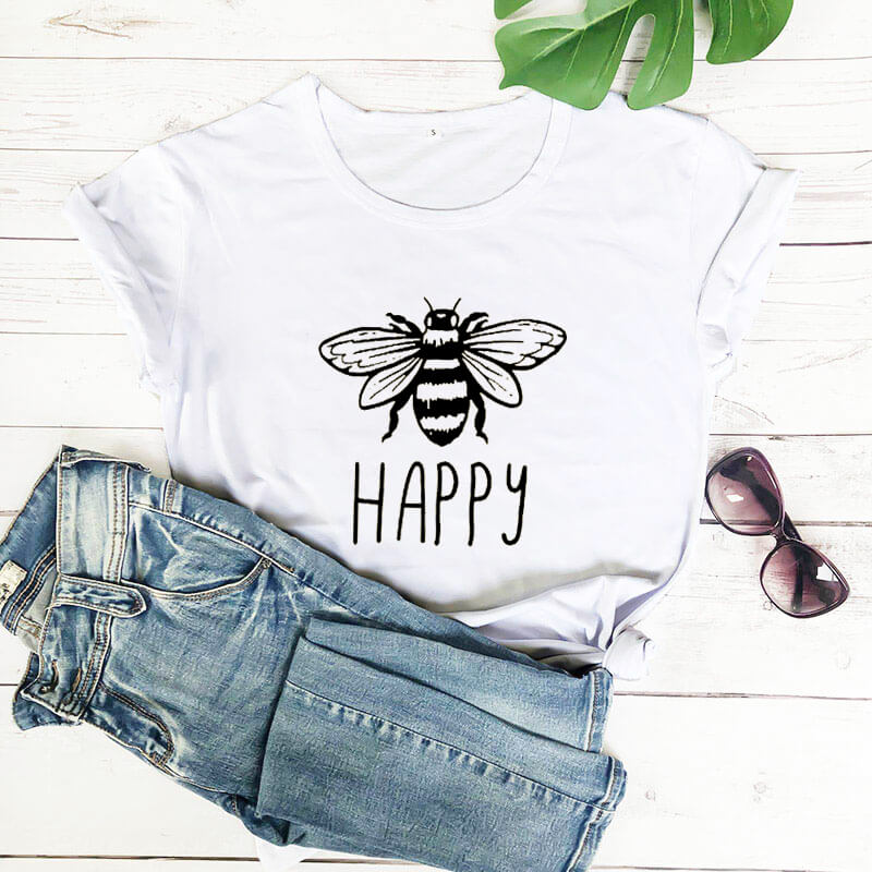 Bee Happy T-Shirt  Vintage Tee