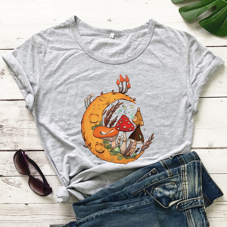 Moon Mushies T-shirt Cottagecore