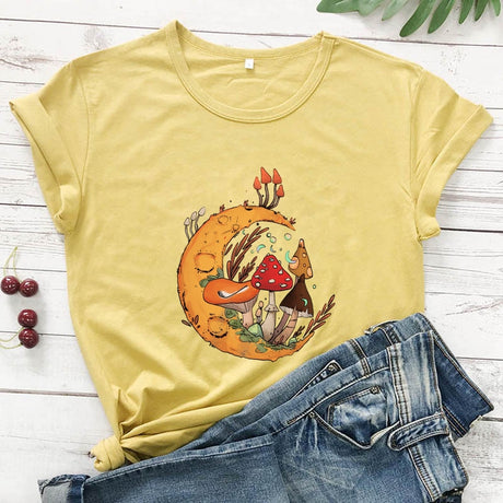 Moon Mushies T-shirt Cottagecore