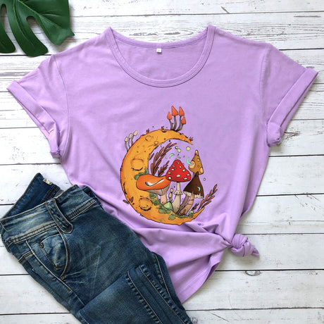Moon Mushies T-shirt Cottagecore
