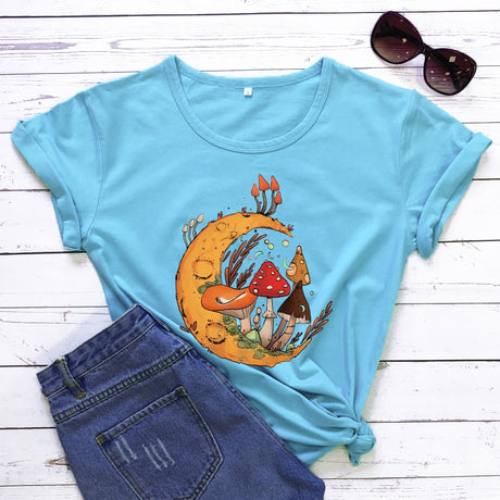 Moon Mushies T-shirt Cottagecore