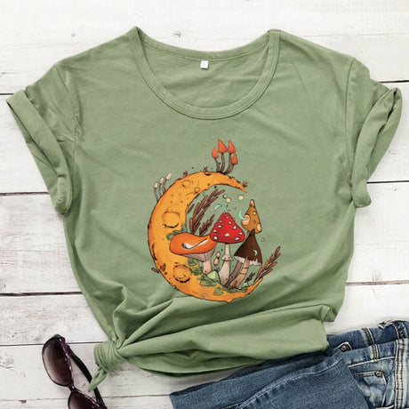 Moon Mushies T-shirt Cottagecore