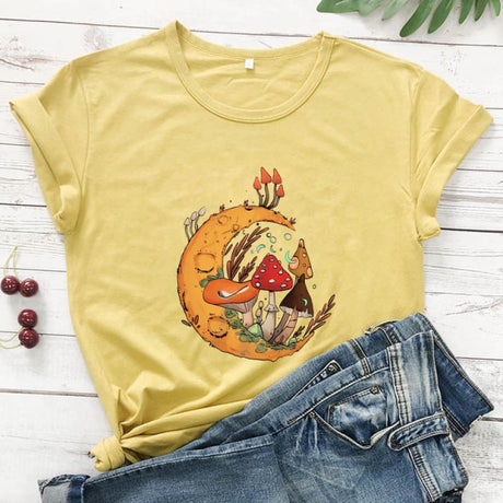 Moon Mushies T-shirt Cottagecore