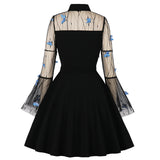 Sabrina Butterfly Flare Sleeve 90s Witch Midi Dresses
