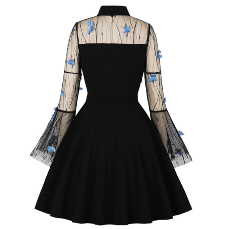 Sabrina Butterfly Flare Sleeve 90s Witch Midi Dresses