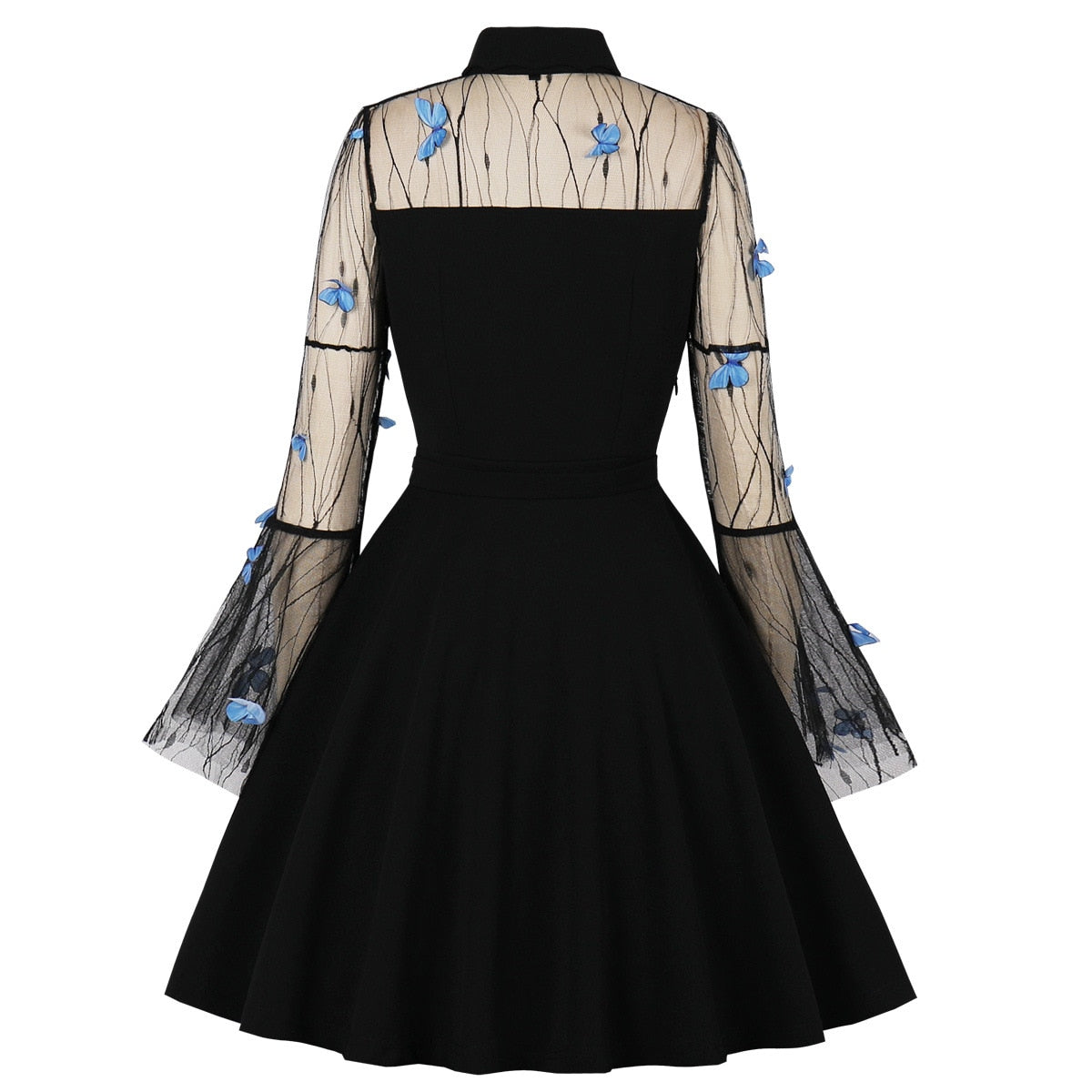 Sabrina Butterfly Flare Sleeve 90s Witch Midi Dresses