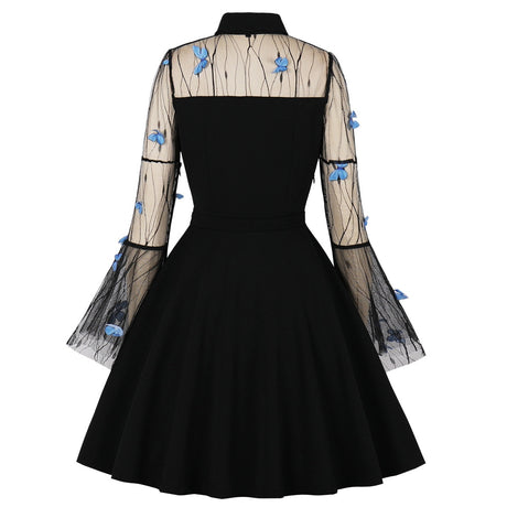 Sabrina Butterfly Flare Sleeve 90s Witch Midi Dresses