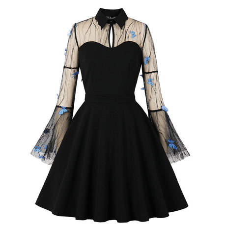 Sabrina Butterfly Flare Sleeve 90s Witch Midi Dresses