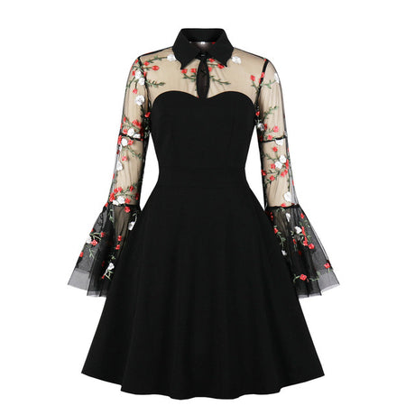 Sabrina Butterfly Flare Sleeve 90s Witch Midi Dresses