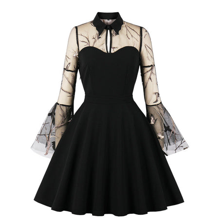 Sabrina Butterfly Flare Sleeve 90s Witch Midi Dresses