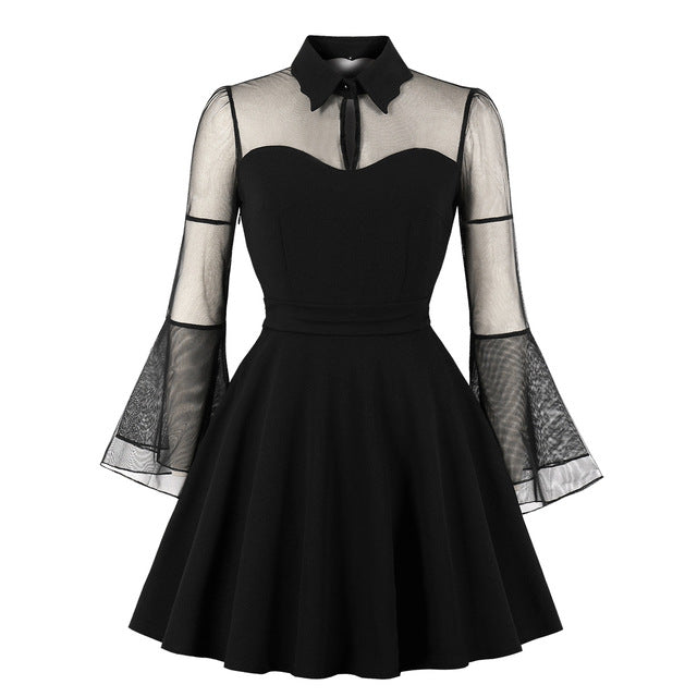 Sabrina Butterfly Flare Sleeve 90s Witch Midi Dresses