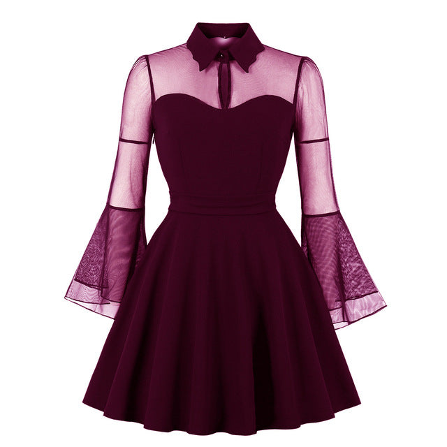 Sabrina Butterfly Flare Sleeve 90s Witch Midi Dresses