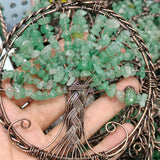 Bronze Tree of Life Hanging Pendant Natural Quartz 10cm