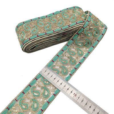 1 Yard Sequin Lace Trim Embroidered Ribbons Handmade Sewing Supplies - Woodland Gatherer